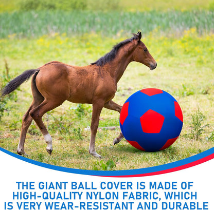 Giant Herding Ball with Ball Cover Anti Burst Please Watch VCR for How to Inflation Horse Toys for Horses Entertainment Play, Pump Included (Stylish,40 Inch,Blue)
