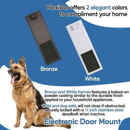 Plexidor Large Wall Mount PDE Electronic Pet Door - Energy Efficient - White