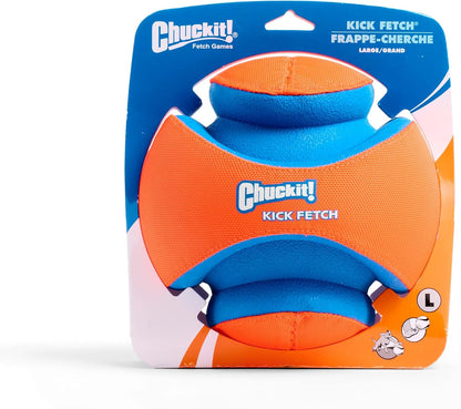 Chuckit! Kick Fetch Ball Dog Toy - Floats in Water - Perfect for Interactive Play - Made with Durable Rubber and Foam - For Large Dogs - Size Large - 8-inch Diameter - Pack of 1