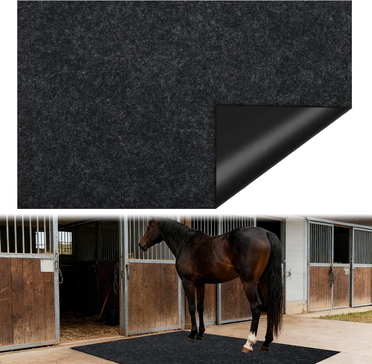 4x6 Ft Horse Stall Mat, Stable Mat for Horses Back Non-Slip Design Mat Backing Moisture Absorbent Easy to Clean for Horses Livestock Stables Barns Kennels Garages