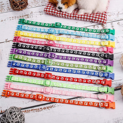 12 Pack Puppy Collars for Litter, Adjustable Puppy ID Collars Soft Nylon Whelping Collars for Newborn Litter Pets