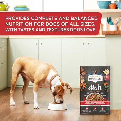Nutrish Rachael Ray Dish Beef & Brown Rice Recipe with Veggie & Fruit Blend Dry Dog Food, 11.5 lb. Bag