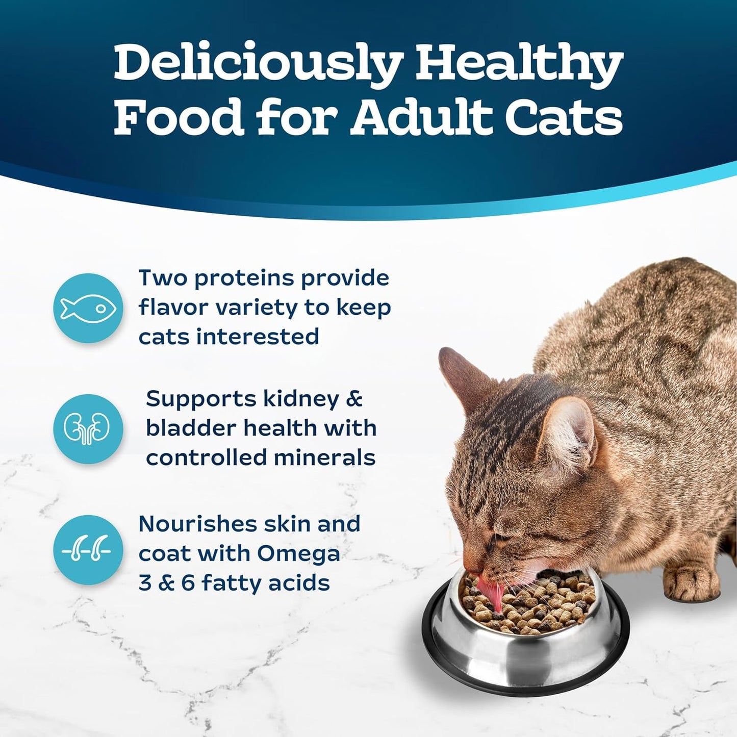 Blue Buffalo Tastefuls Adult Cat Dry Food, Multi-Protein Salmon & Ocean Fish Recipe, 5-lb. Bag