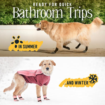 DOK TigerToes Premium Non-Slip Dog Socks for Hardwood Floors - Extra-Thick Grip That Works Even When Twisted - Prevents Licking, Slipping, and Great for Dog Paw Protection - Size Large