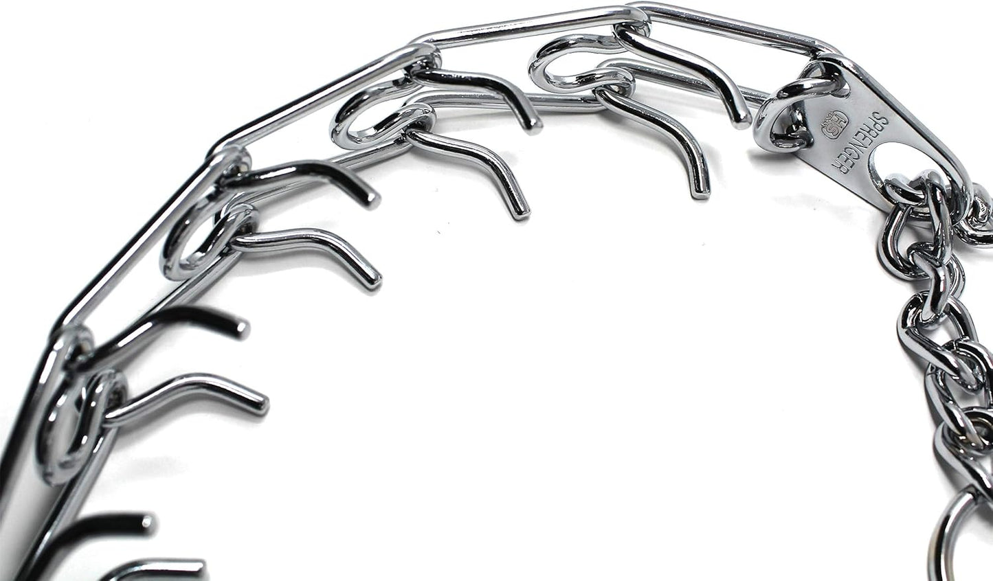 Herm Sprenger Prong Dog Training Collar, 22in x 3.0mm (Neck Size up to 18in) Medium, Ultra-Plus Chrome Plated Steel Pet Pinch Anti Pull Collar for Dogs Made in Germany