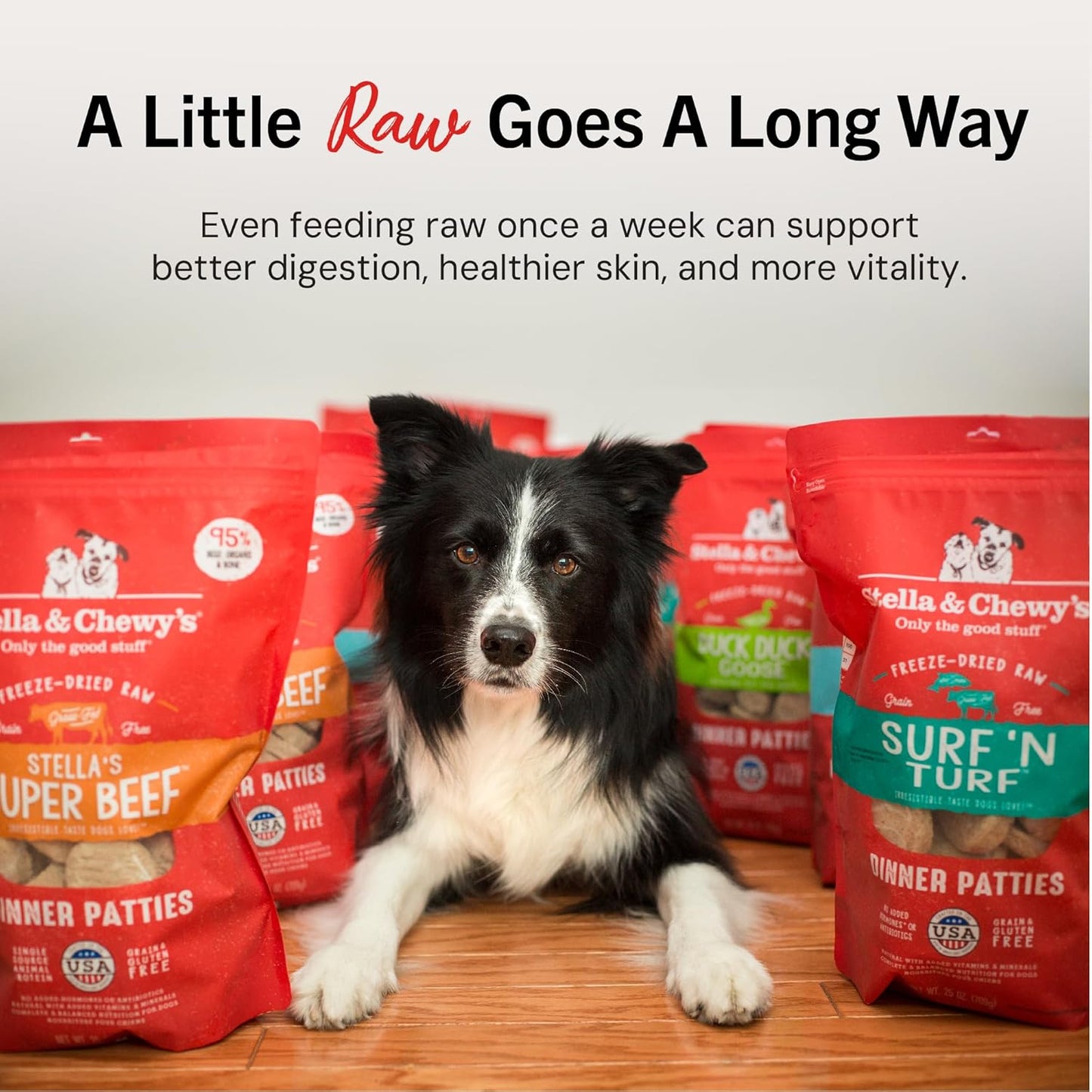 Stella & Chewy's Freeze-Dried Raw Dinner Patties - Beef Recipe - High Protein Grain-Free Puppy & Dog Food - Perfect For Picky Eaters - 25 oz