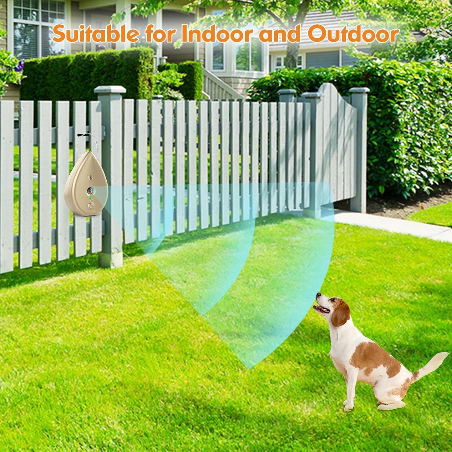 Anti Barking Device for Dogs Bark Box, Rechargeable Ultrasonic Barking Deterrent Devices with 3 Modes/Irregular Ultrasound Frequency/Automatically Electronic Dog Whistle Neighbors Dog Silencer(Gold)