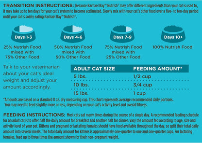 Rachael Ray Nutrish Salmon & Brown Rice 14 Pounds Dry Cat Food + Ocean Lovers Variety Pack 2.8 Ounce (Pack of 12) Wet Cat Food Bundle