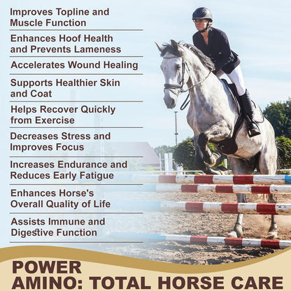 Horse Supplement for Joint, Hoof, and Coat Health, 8 Amino Acids for Horses, 30-Day Fast Results, XL Power Formula Boost Hooves & Prevent Lameness, Immune Health, Muscle Growth, 110-Day Supply
