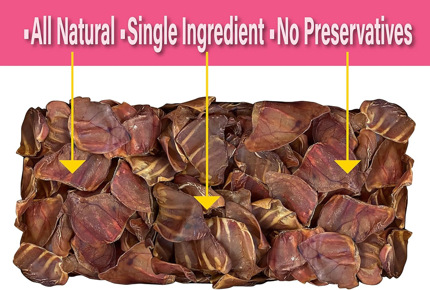 Scoochie Pet Brazilian Pig Ears - All-Natural Dog Chews, Pig Ears for Dogs, Chemical-Free, Long-Lasting Treat - 75 Count