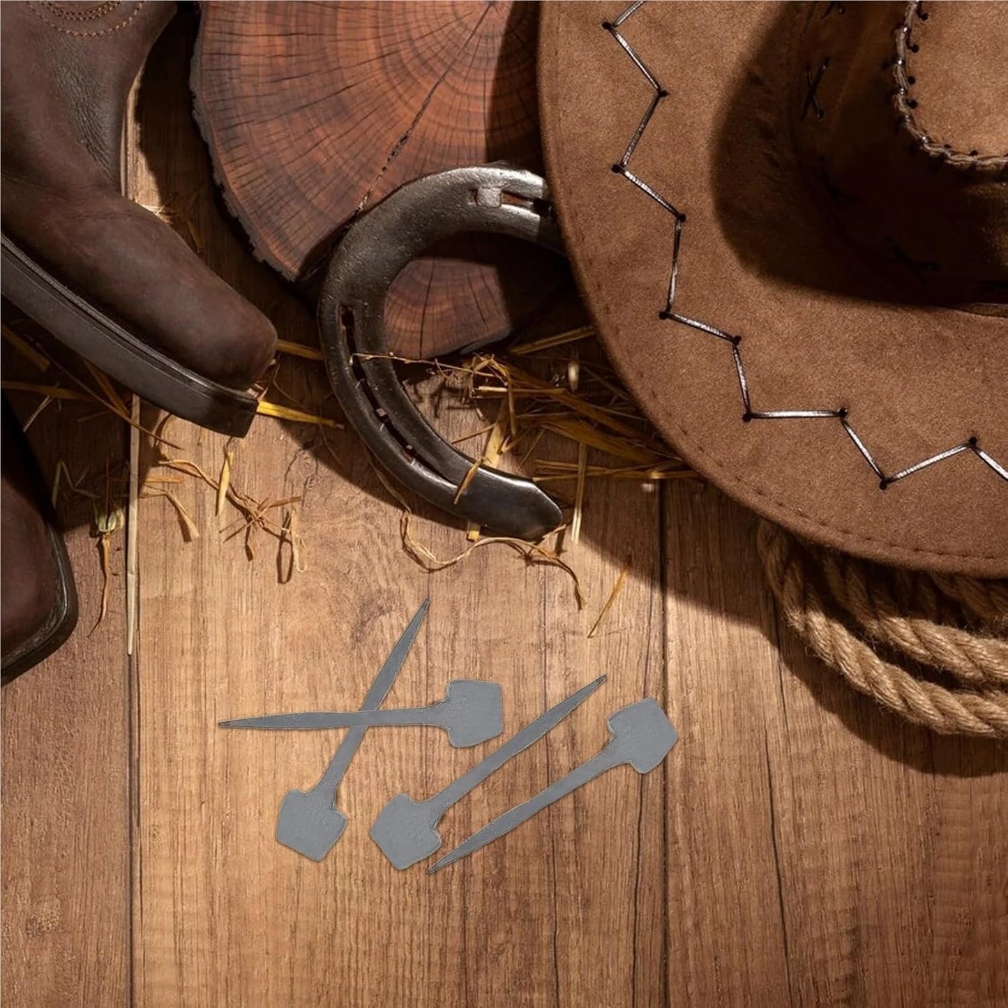 Horseshoe Nails 20 PCS Metal Horseshoe Nails Iron Hoof Fixators Strong Tensile Strength Horse Shoe Nail for Stable Use for Securing Firmly