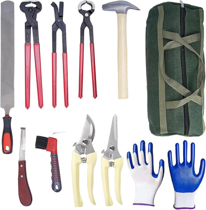 11pcs Farrier Tools Farrier kit Horse shoeing Tools Farrier Supplies Farrier Tools for Horses Cattle Sheep and Donkeys