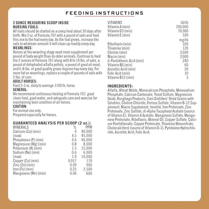 Formula 707 Daily Essentials Equine Supplement, 6 lb Bag – Complete Vitamins and Minerals for Superior Health and Condition in Horses