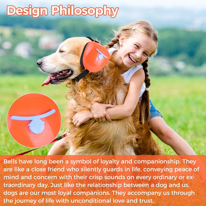 New Dog Ear Muffs for Noise Protection - 30dB NRR Dog Headphones, Noise Cancelling Hearing Protection Against Thunder/Fireworks/Vacuums, Upgraded Design with Bell Accent (Orange, Small)