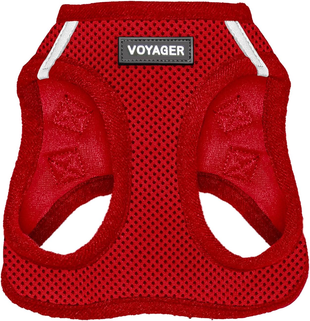 Best Pet Supplies Voyager Step-in Air Harness - All Weather Mesh, Reflective, No Pull Harness for Dogs, Cats - Secure with Hook & Loop Fastener, Buckle, Double D-Rings - Red, XS