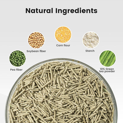 Gardner Pet Natural Tofu Cat Litter, Cat Litter with Green Tea Extract – Dust-Free, Fast Clumping, Flushable, and Odor Control for Multi-Cat Homes, 6lbs