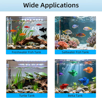 HiTauing Aquarium Heater 300W, Adjustable Knob Fish Tank Heater with 2 Powerful Suction Cups, Submersible Betta/Turtle Tank Heater for Freshwater and Saltwater Tanks