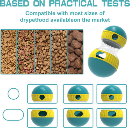 Interactive Dog Puzzle Toys for Indoor Adjustable Food Dispensing Treat Dispenser Ball & Slow Feeder for Large/Medium/Small Dog to Keep Them Busy, Green