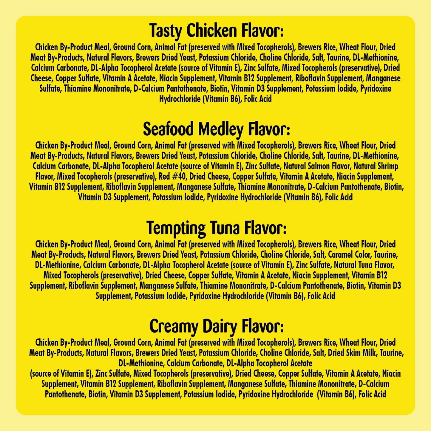 Temptations Classic Crunchy and Soft Cat Treats Feline Favorites Variety Pack, 3 oz. Pouches (Pack of 4)