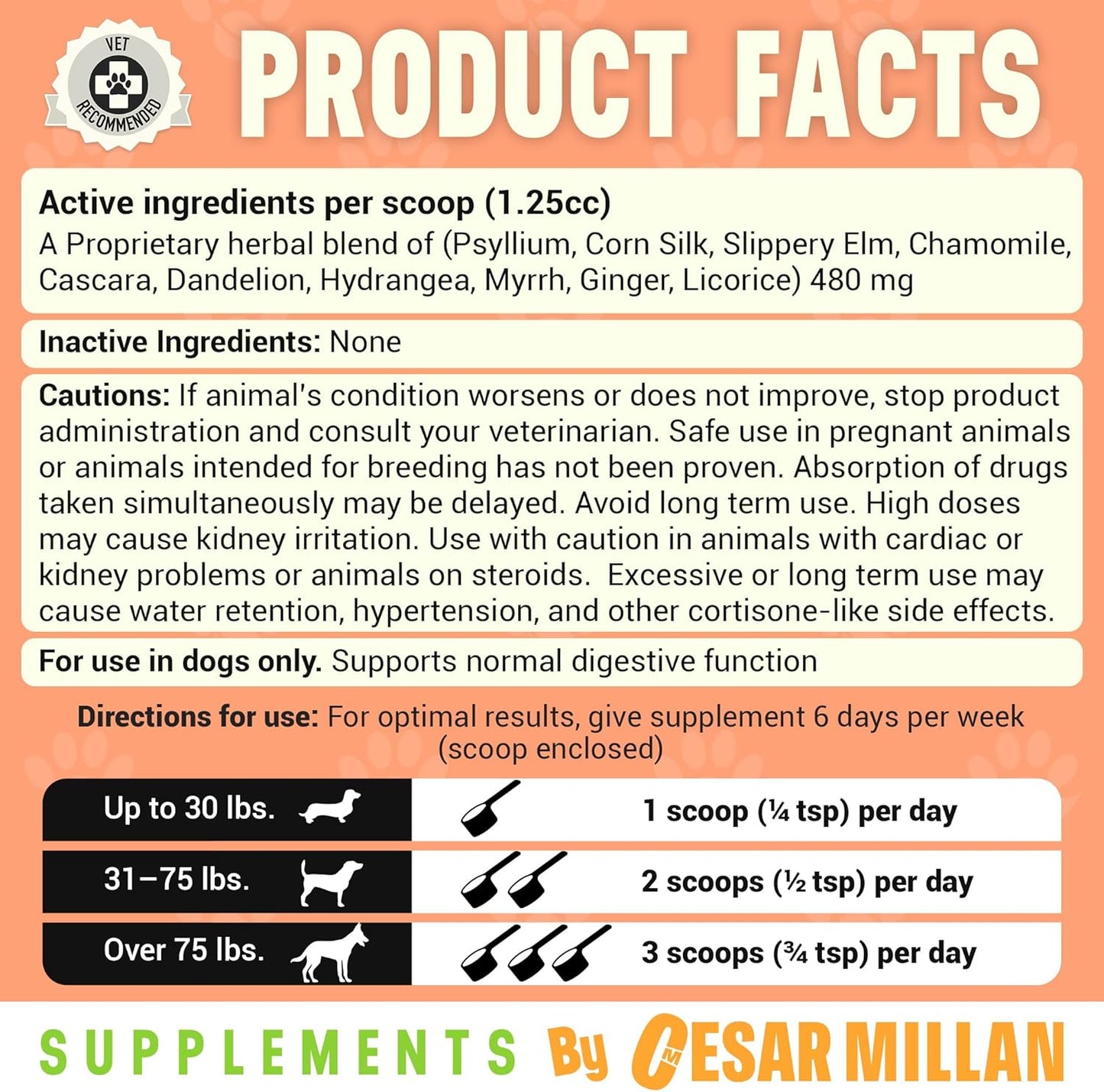 Better Dog Supplements Happy-Go-Lucky Belly by Cesar Millan – Natural Digestive Support Powder for Dogs – Upset Stomach Relief, Gut Balance & Regularity with Herbal Fiber Blend – 4oz (60-Day Supply)