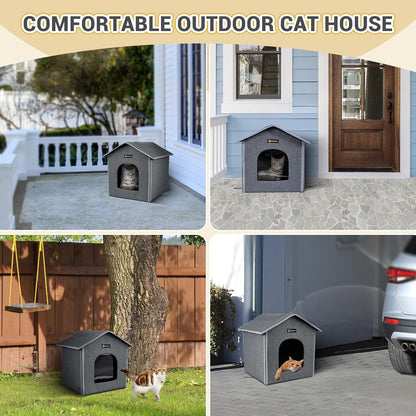 MIU COLOR Large Outdoor Cat House, Upgraded Aluminum Foil Material, Weatherproof Elevated Shelter & Outdoor Cat House, Small Weatherproof Cat Houses