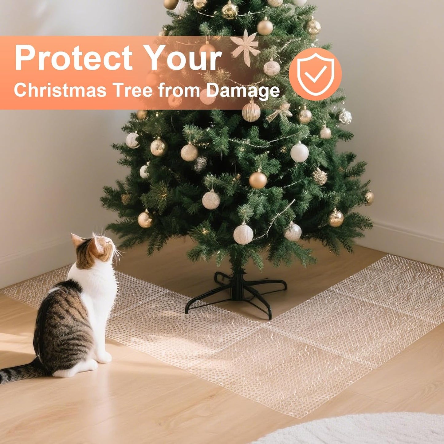 Uross Scat Mat for Cats -10PCS Deterrent Mat with Spikes Indoor Cat Repellent Mat Outdoor Scat Spikes Mat Indoor Cat Countertop Deterrent Keep Cats Off Counter