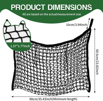 2PCS Horse Hay Feeder Net Slow Feed Bag Mangers for Animals，Easy to Hang Hay Bag for Horses with Large Capacity Hay Nets for Horses Feeder Full Day Feeding (Black)