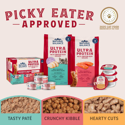 Natural Balance Ultra Protein Dry Cat Food, Real Salmon & Chicken Meal Recipe with Chicken Liver & Chicken Hearts - 3 lbs.