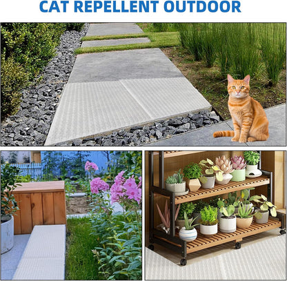12 Pack Scat Mat for Cats with Spikes, Cat Repellent Mat Deterrent Indoor, Training Pads Keep Dogs and Cats Off Couch, Bed, 16 x 13 Inch Garden Scat Mats Outdoor