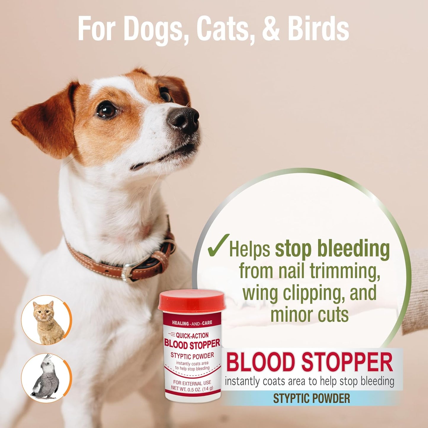 Four Paws Healthy Promise Quick Action Blood Stopper Styptic Powder for Dogs & Cats, 0.5 Ounces (Pack of 1)