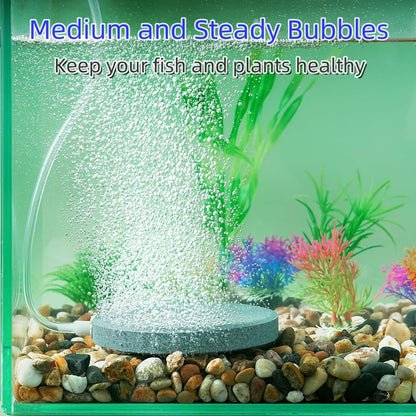 AQUANEAT Air Stone Disc, 4 Packs, Aerator Bubble Diffuser, Air Pump Accessories for Hydroponics, Aquarium Fish Tank, Ponds, DWC Reservoirs and Circulation System (4.8 inch)