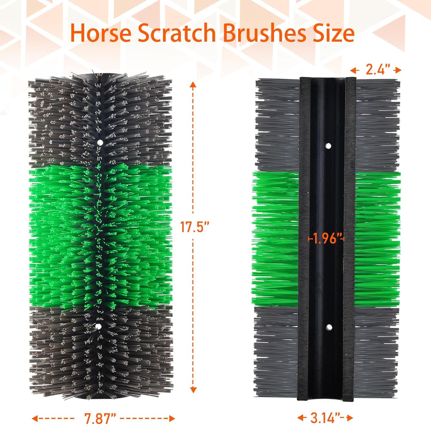 4PCS Livestock Scratch Brushes, Green (Including 304 Stainless Steel Screws, Best Firm Bristle Brushes, Suitable for Horses, Cows, Sheep, Pigs, Deer etc.)