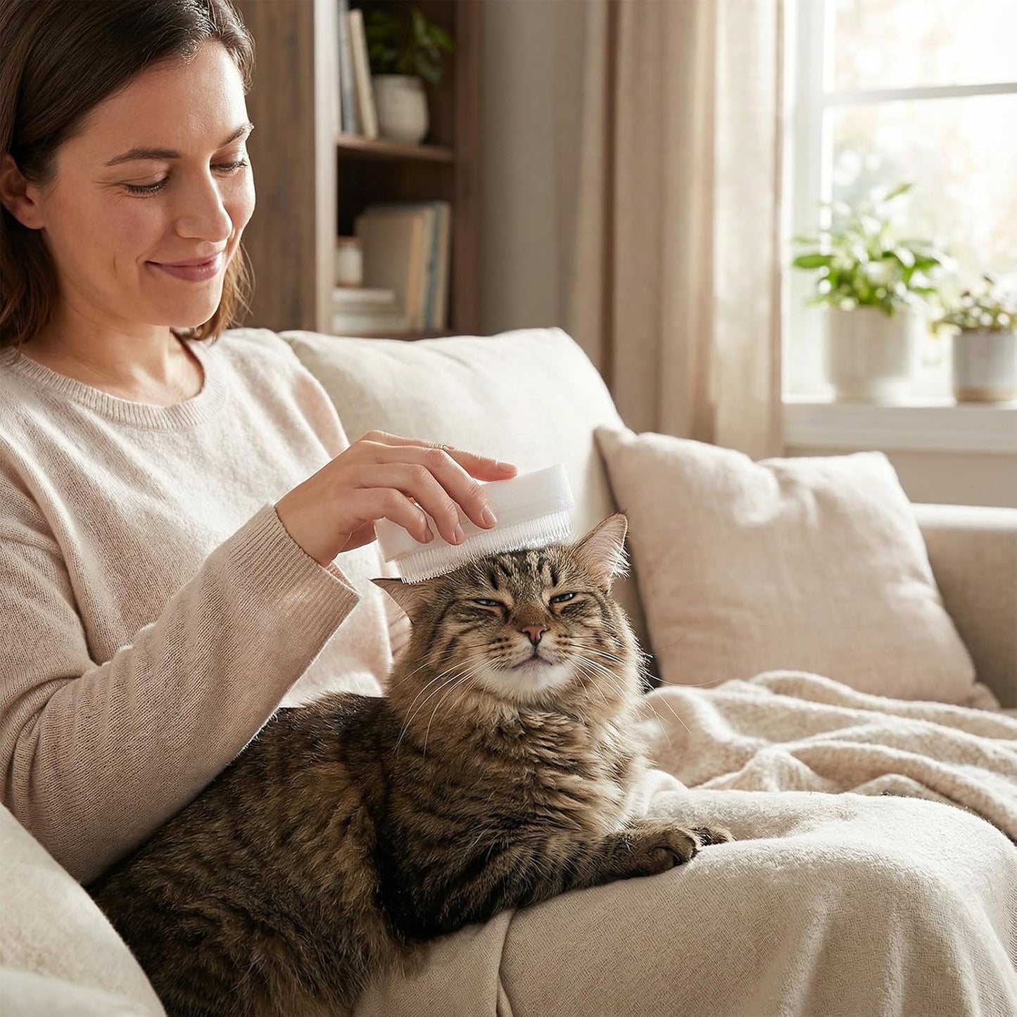 Soft Fur Cat Brush 1000+ Barbed Serrations Gentle Cat Tongue Brush Perfect for Sensitive Cats for Daily Grooming and Enhancing Intimacy 2 Pcs