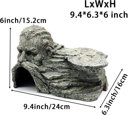 Reptile Rock Basking Platform, Gecko Hide Cave Hiding Place, Snake Cave and Hides for Reptiles, Amphibians, and Small Animals, Lizards