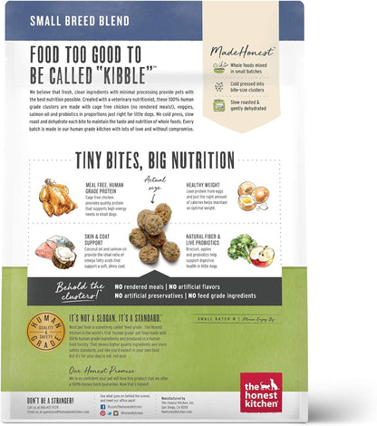 The Honest Kitchen Whole Food Clusters Small Breed Grain Free Chicken Dry Dog Food, 1 lb Trial Pouch