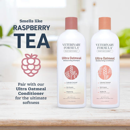 Veterinary Formula Moisturizing Ultra Oatmeal Shampoo & Conditioner Bundle for Dogs & Cats with Colloidal Oatmeal & Jojoba, Leaves Coat Soft, Shiny & Hydrated, 2 x 17 Fl Oz Bottles