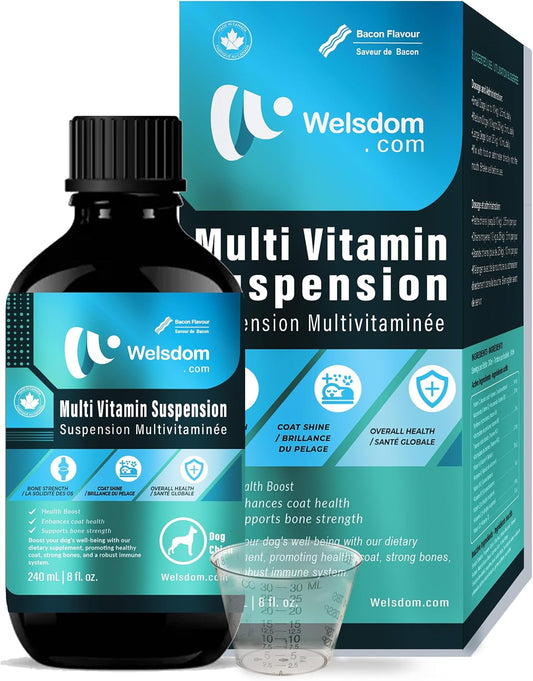 Pets Comprehensive Multi-Vitamin Suspension for Dogs - 240mL | Supports Skin, Coat, Bone & Immune Health | Boosts Vitality with Easy Liquid Dosing