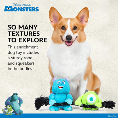 Disney for Pets Pixar’s Monsters, Inc. Rope Pet Toy, 12in Pixar Dog Toys | Rope Tug Toy for Dogs Inspired by Mike and Sulley from Pixar’s Monsters, Inc.