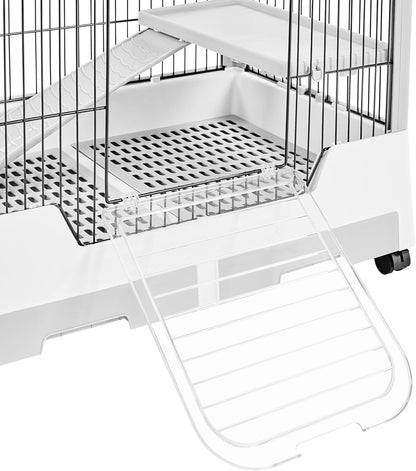 Yaheetech 30'' Small Animal Cage 2-Level Open Top Rabbit Cage on Wheels with Pull-Out Tray for Guinea Pig, Ferret, Chinchilla, Kitten, Bunny Small Animal Hutch, 30'' W × 20'' D × 27'' H