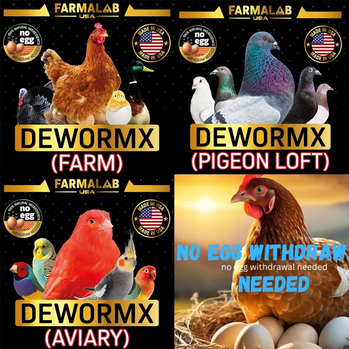 Farmalab DEWORMX Liquid Extra Strength 2oz 8oz Budgies, Parakeet, Finches, Lovebirds Small Caged Birds para periquitos, cacatillos, cotorras, Canarios, guacamayos, Quakers y Aves (Aviary 8oz)