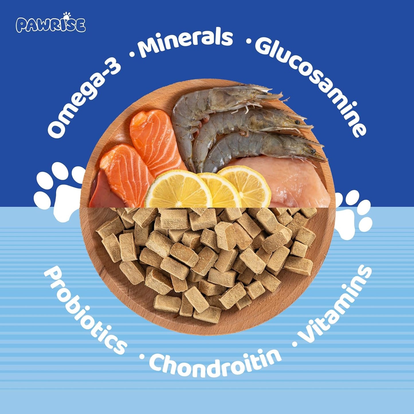 Freeze-Dried Dog Multivitamin – Probiotics, Glucosamine, Omega-3, Vitamins & Minerals for Immune, Joint, Skin & Coat Support – 200 Chews