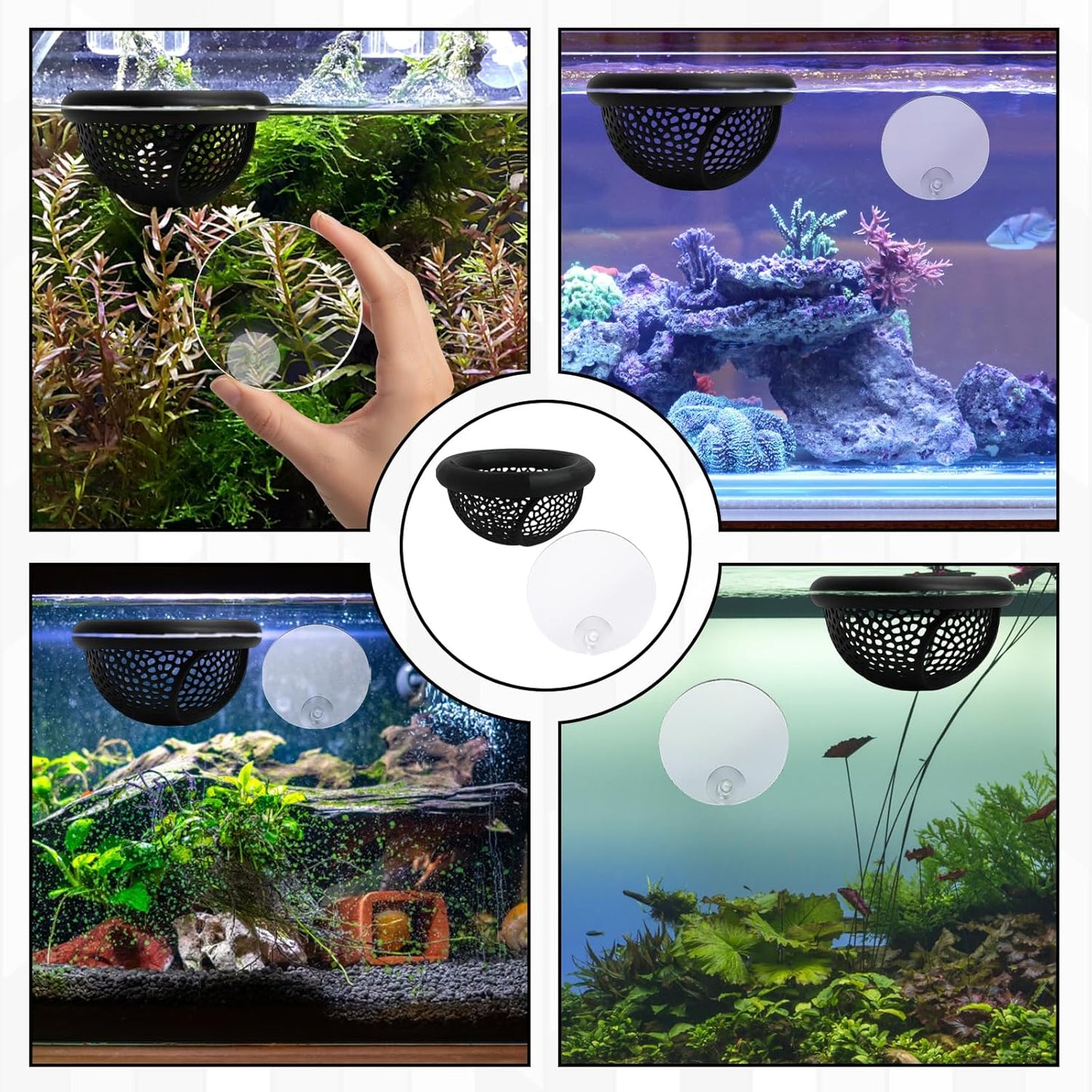 Betta Hammock, Floating Betta Hide, Fish Tank Cave for Betta Fish, Aquarium Decor, 2-Piece Set with 5 cm Training Mirror
