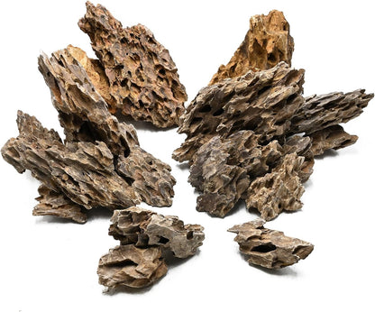 Unocho Aquarium Stone Rocks Dragon Stone 10lb Aquarium Décor Rocks Aquascaping Stone Fish Rocks for Aquariums Landscaping Model Tank Decoration Paludarium Amphibian Enclosures(2-6 inches)