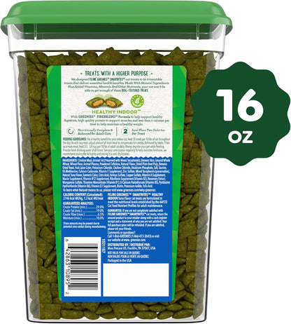 Greenies Feline Smartbites Healthy Indoor Cat Treats, Tuna Flavor, 16 oz. Tub