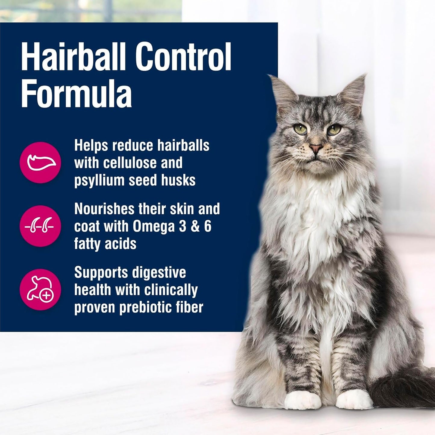 Blue Buffalo True Solutions Hairball Control Adult Dry Cat Food, Made in The USA with Natural Ingredients, Chicken, 3.5-lb. Bag