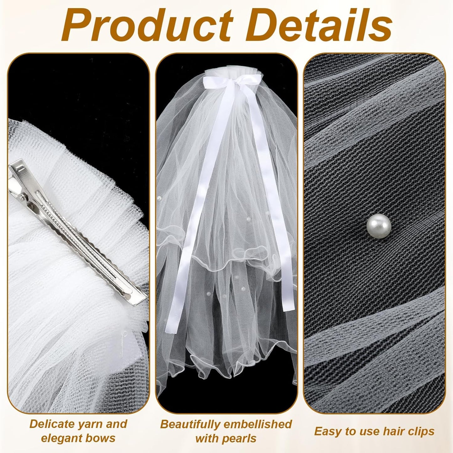 Dog Bow Bride Veil, Pet Wedding Veil with Clip White Dogs Veils Dress Handmade Two-Layer Dogs Headwear Wedding Outfit Hair Accessories for Birthday Weddings Party Decorations