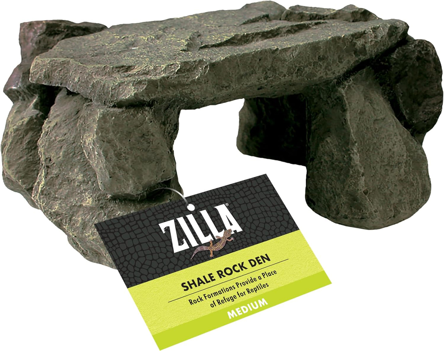 Zilla Pet Reptile Terrarium Shale Rock Den Décor, Basking Rock and Hide for Bearded Dragons and Other Reptiles, Medium