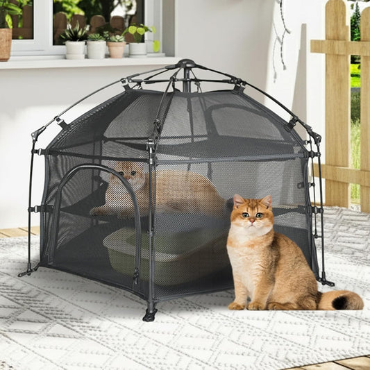 EighteenTek Catio Outdoor Cat Enclosure 3-Tier Pop up Cat Tent Playpen | Portable Kitten Catio Tower | Pet Playpen Indoor/Outdoor Cats Enclosed | Play Tents for Patio Balcony Courtyard Camping