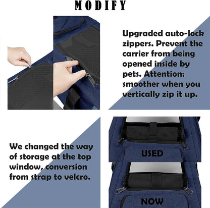 Medium Cat Carrier Large Cat 15 lbs+ Soft Pet Carrier Small Puppy/Ventilated 2 Kittens Car Travel Bag Case/Comfy Big Maine Coons 25 Pounds/Soft-Sided Mesh Kitty Products Dark Blue