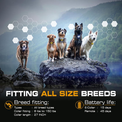 INVIROX E Collar for Dog [Ultra K9] 124 Training Levels, 4 Powerful Modes with Night-Light and ¾ Mile Range 100% Safe Dog Training Collar for Large Dogs IP67 Waterproof